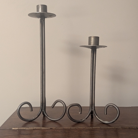 Other - Wrought Iron Scroll Candle Taper Holders